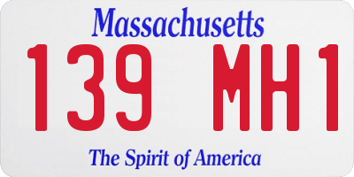 MA license plate 139MH1