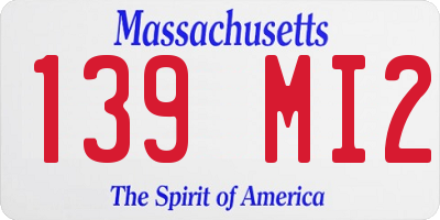 MA license plate 139MI2