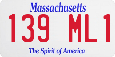 MA license plate 139ML1