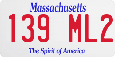 MA license plate 139ML2