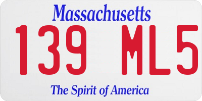 MA license plate 139ML5