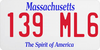 MA license plate 139ML6