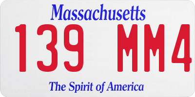 MA license plate 139MM4