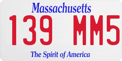MA license plate 139MM5