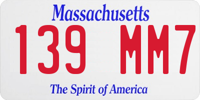 MA license plate 139MM7