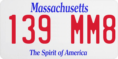 MA license plate 139MM8