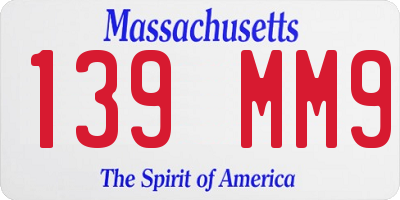 MA license plate 139MM9