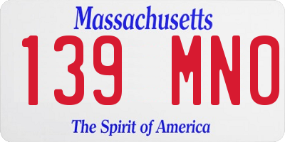 MA license plate 139MN0