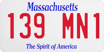 MA license plate 139MN1