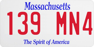 MA license plate 139MN4