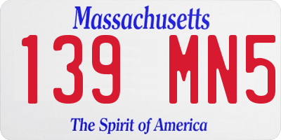 MA license plate 139MN5