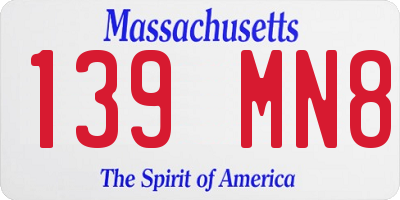 MA license plate 139MN8