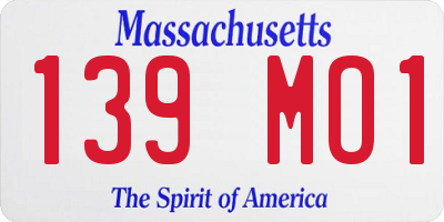 MA license plate 139MO1