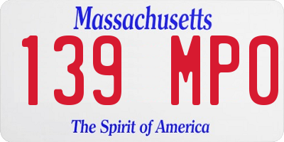 MA license plate 139MP0