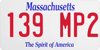 MA license plate 139MP2