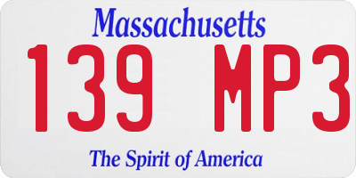 MA license plate 139MP3