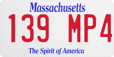 MA license plate 139MP4
