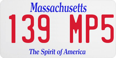 MA license plate 139MP5
