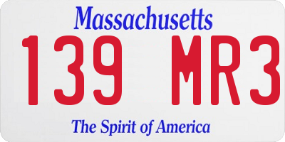 MA license plate 139MR3