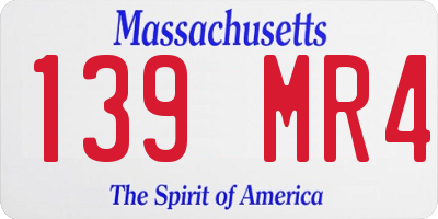 MA license plate 139MR4