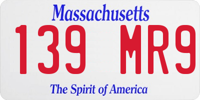 MA license plate 139MR9