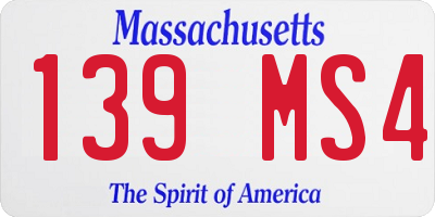 MA license plate 139MS4