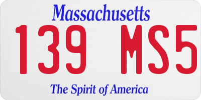 MA license plate 139MS5