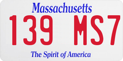MA license plate 139MS7