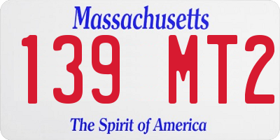 MA license plate 139MT2