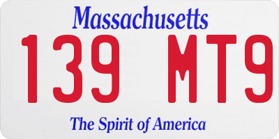MA license plate 139MT9