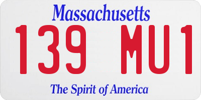 MA license plate 139MU1