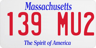 MA license plate 139MU2