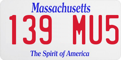 MA license plate 139MU5