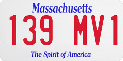 MA license plate 139MV1