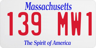 MA license plate 139MW1