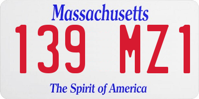 MA license plate 139MZ1