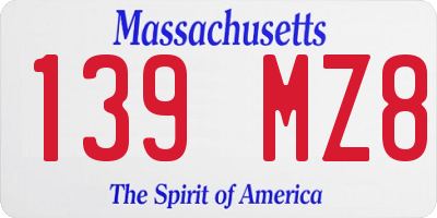 MA license plate 139MZ8