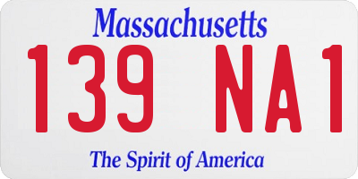 MA license plate 139NA1