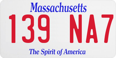 MA license plate 139NA7