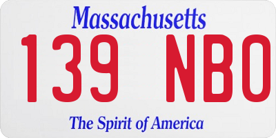MA license plate 139NB0