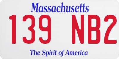 MA license plate 139NB2
