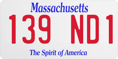 MA license plate 139ND1