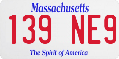 MA license plate 139NE9