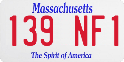 MA license plate 139NF1