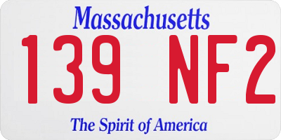 MA license plate 139NF2