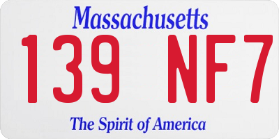 MA license plate 139NF7