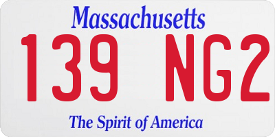 MA license plate 139NG2