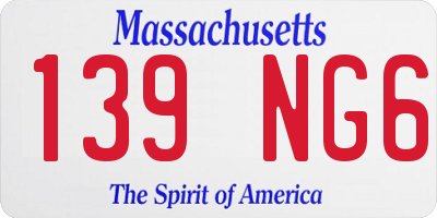 MA license plate 139NG6