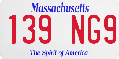 MA license plate 139NG9