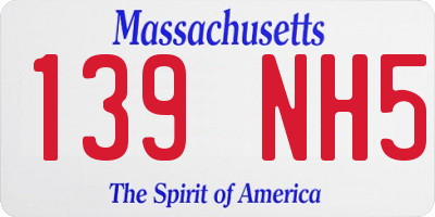 MA license plate 139NH5